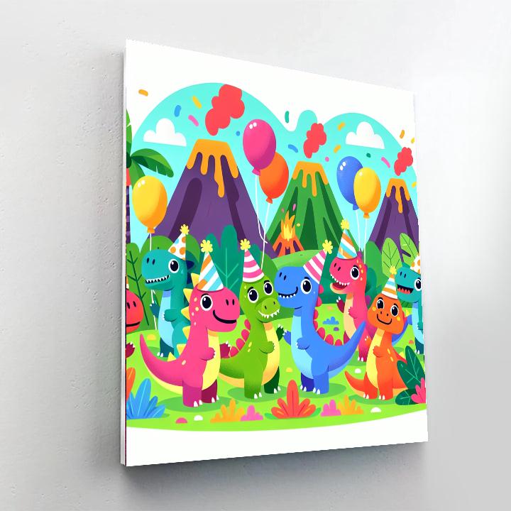 Whimsical Dinosaur Party Paint By Numbers Kits
