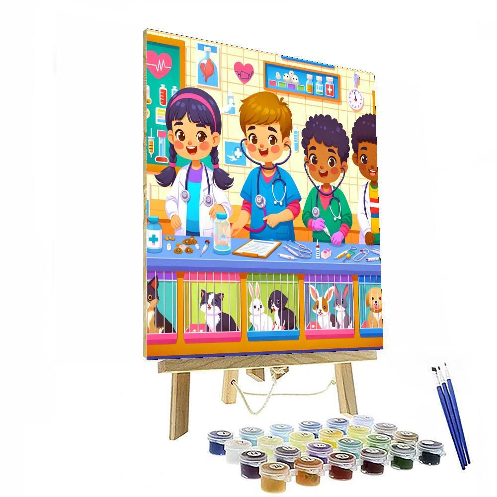 Caring Vet Animal Rescue Painting Number Kit