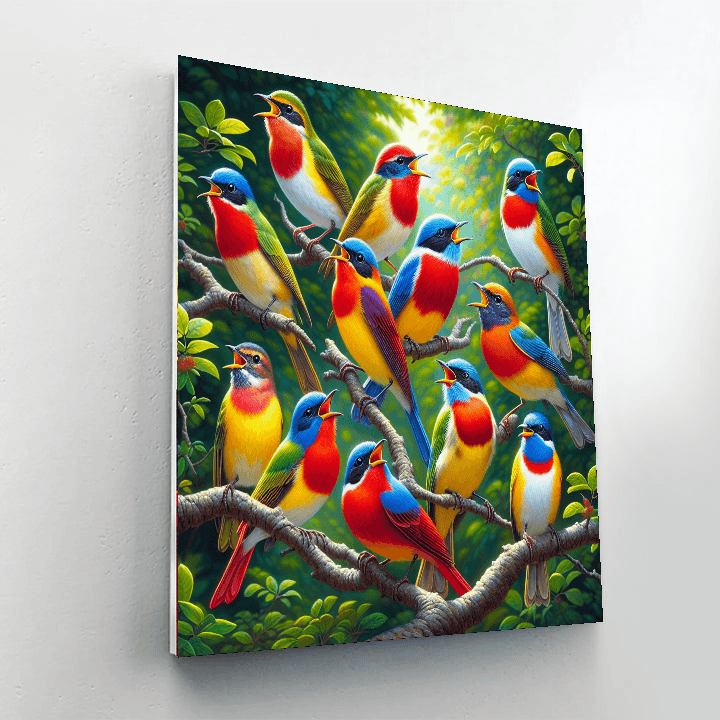 Colorful Birdsong Melody Number Painting