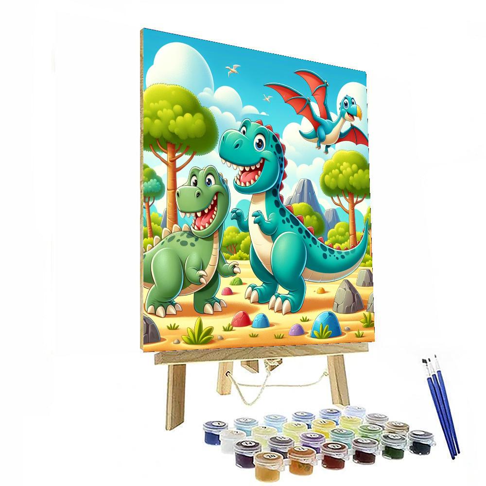Colorful Dinosaur Discovery Painting Number Kit