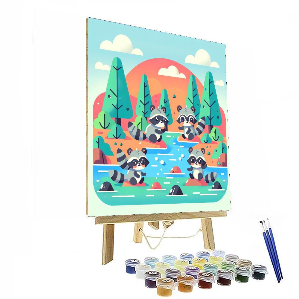 Raccoon's River Rendezvous Paint By Numbers