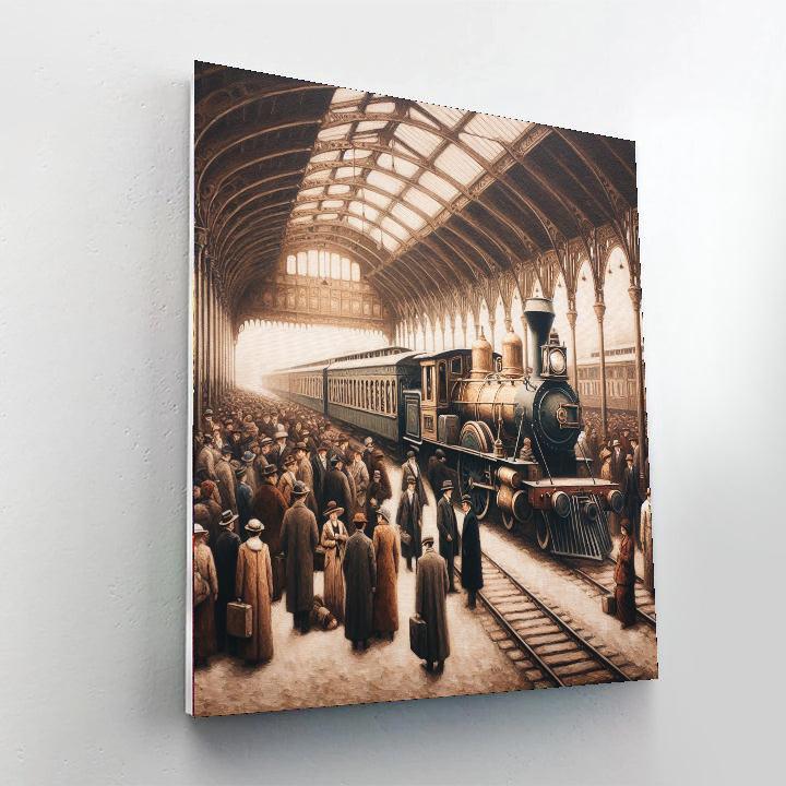 Nostalgic Train Station Departure Numbered Painting Kits