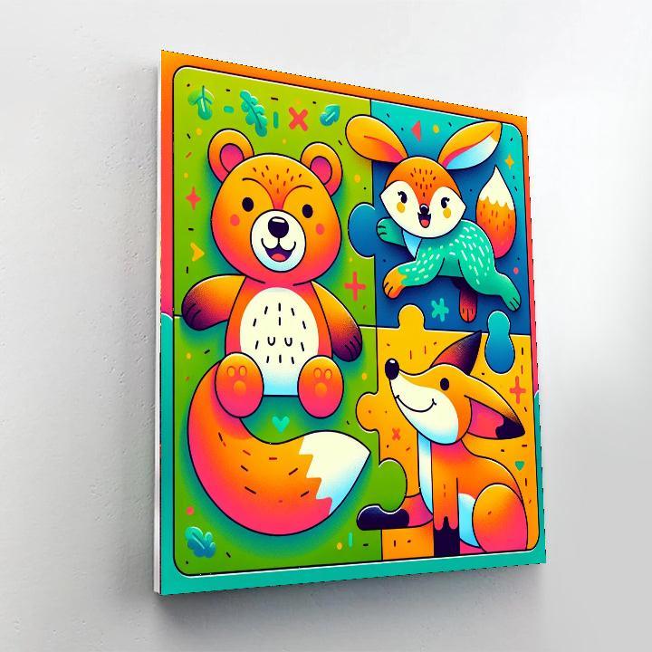 Playful Puzzles With Animals Paint By Color
