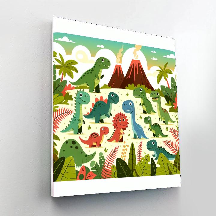 Delightful Dino Discovery Paint By Numbers Art