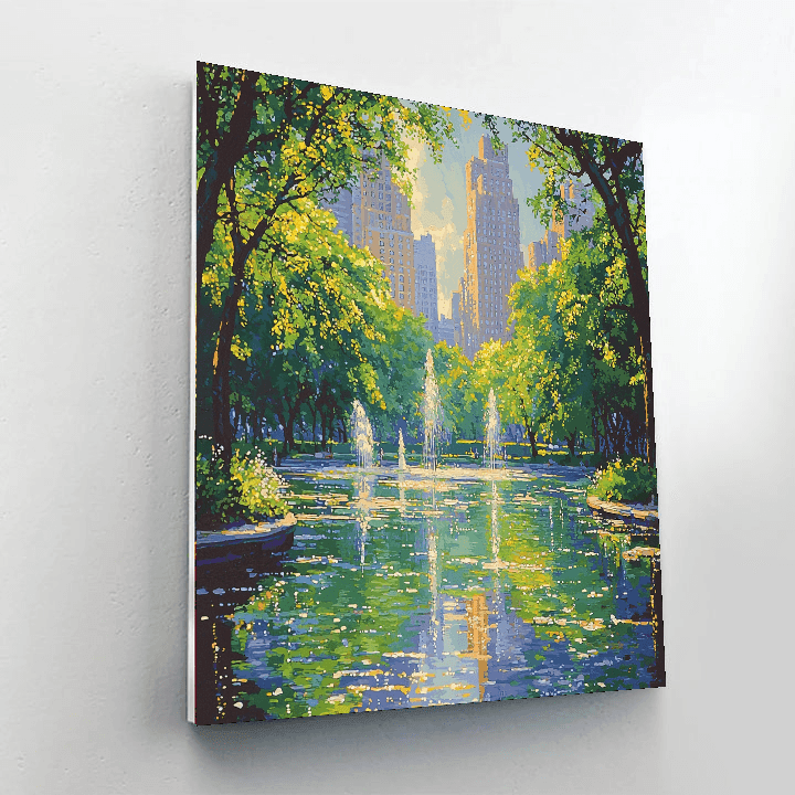 Claude Monet Inspired Impressionist City Park  Painting By Numbers Kit