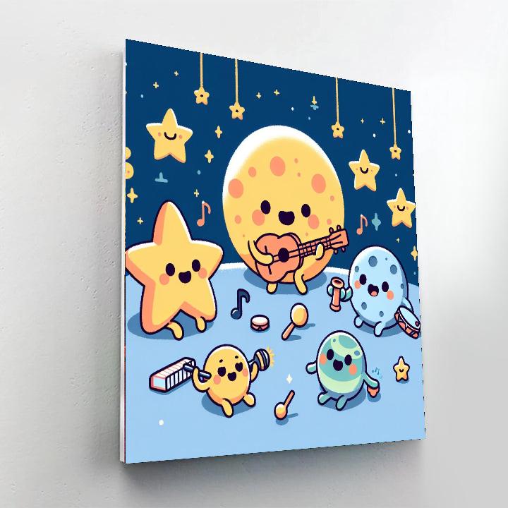 Merry Moonlit Music Paint By Numbers Art