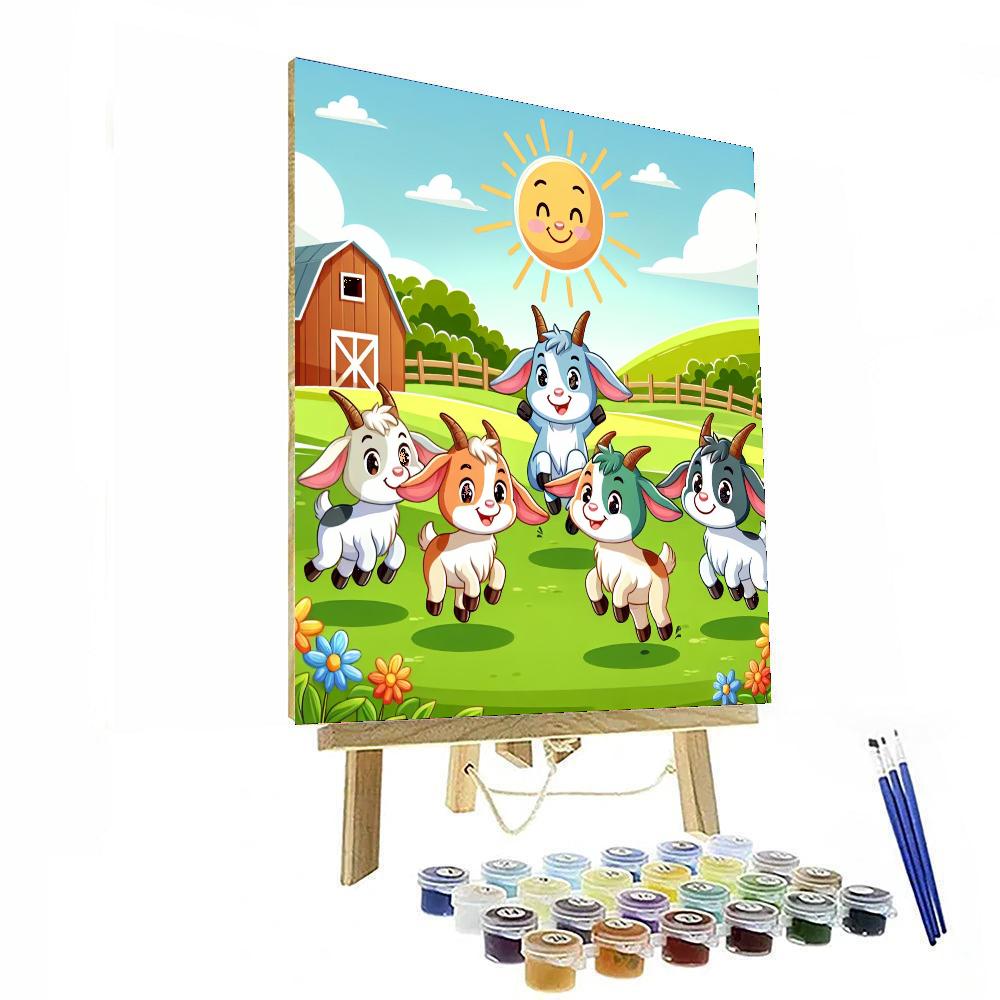 Giggles With Goats Painting Number Kit