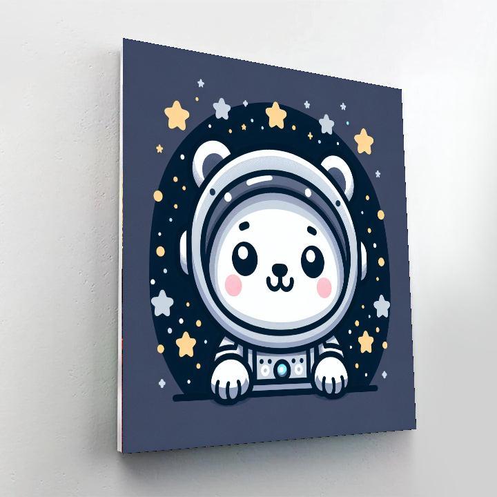 Cheerful Astronaut Bear DIY Paint By Numbers