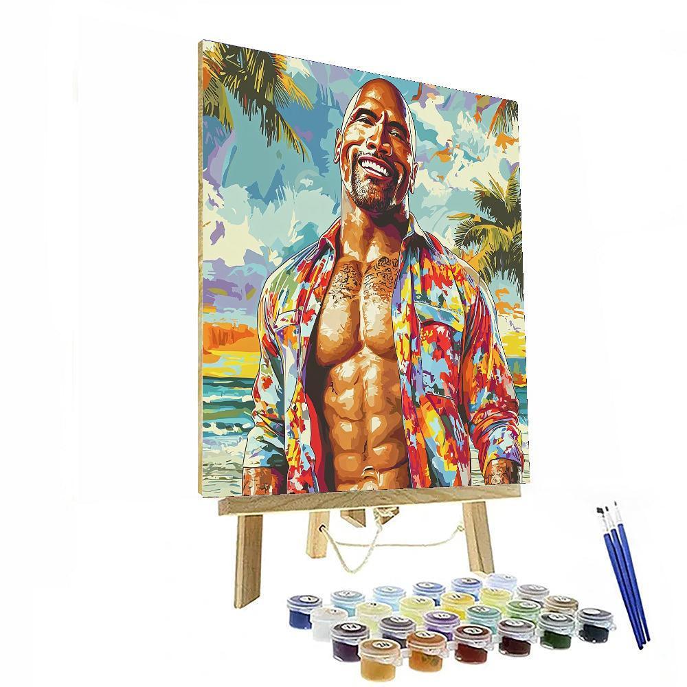 Dwayne Johnson: The Rock's Unyielding Energy Number Painting