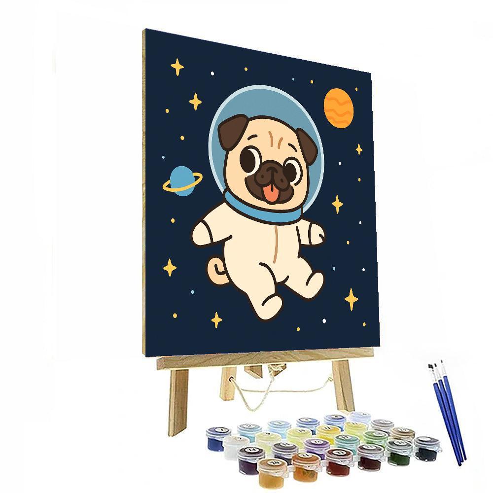 Astronaut Pug Numbered Painting Kits