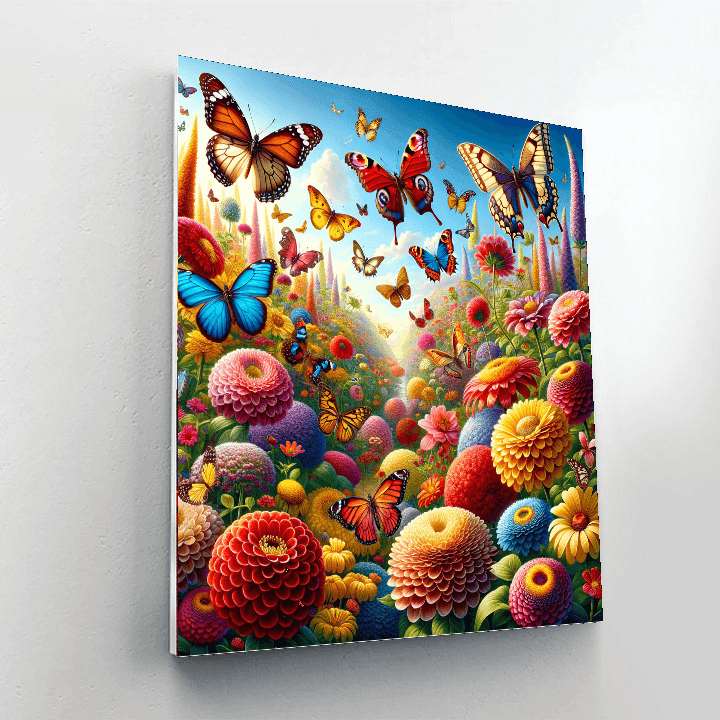 Colorful Butterfly Dance Paint By Numbers Art