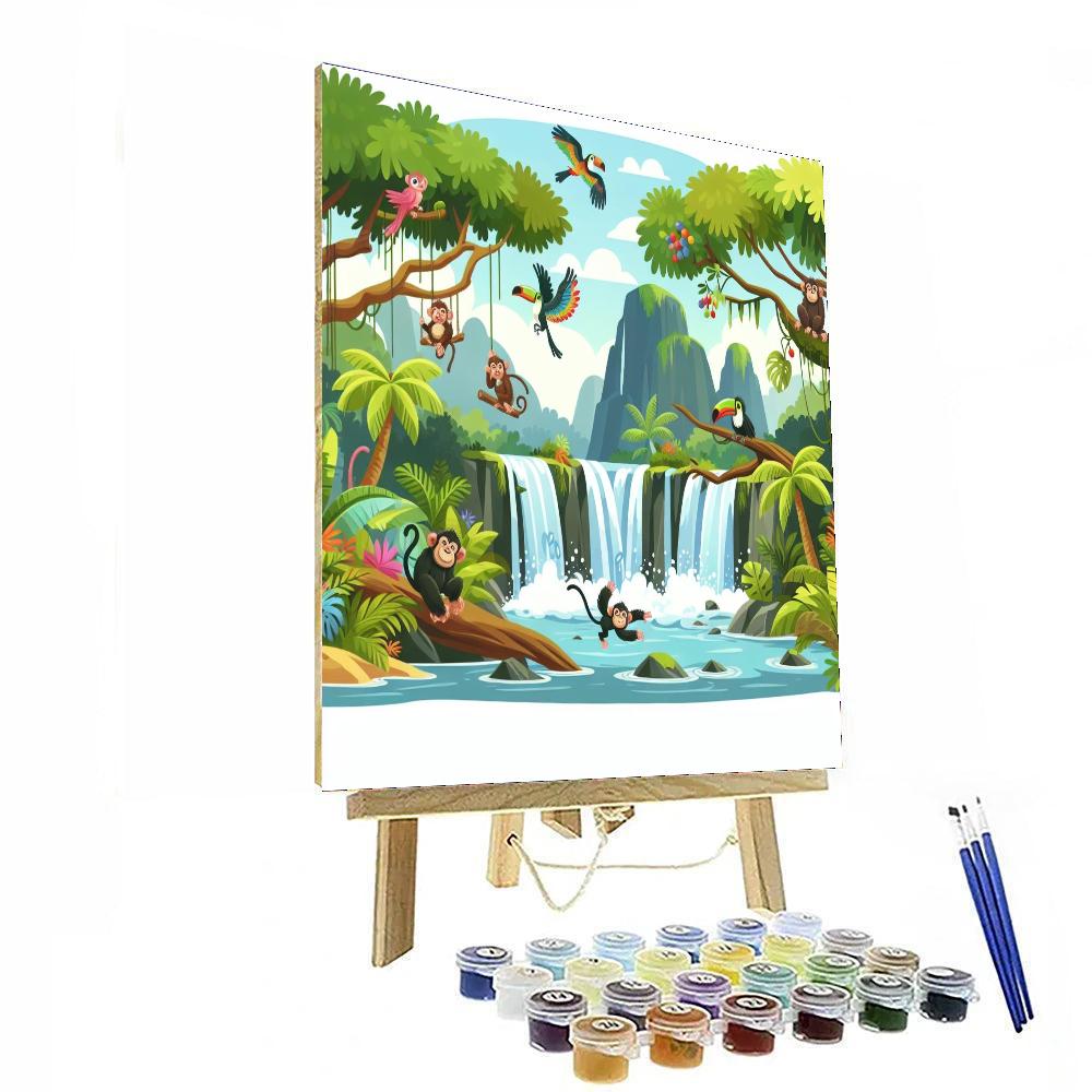 Jungle Waterfall Adventure Paint By Number