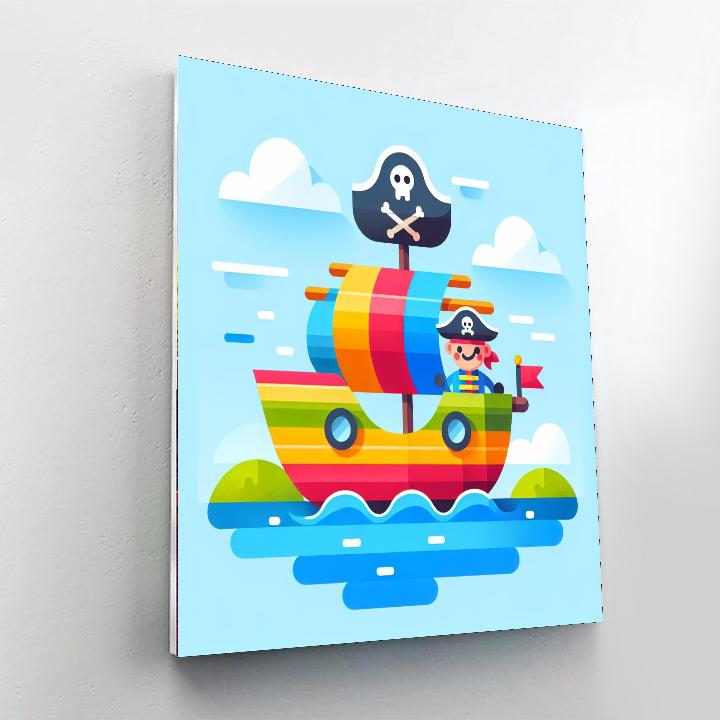 Fantasy Pirate Ship Voyage Paint By Numbers Art