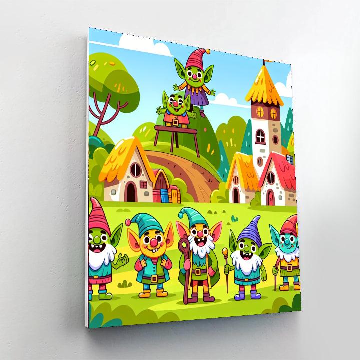 Giggly Goblin Village Painting Number Kit