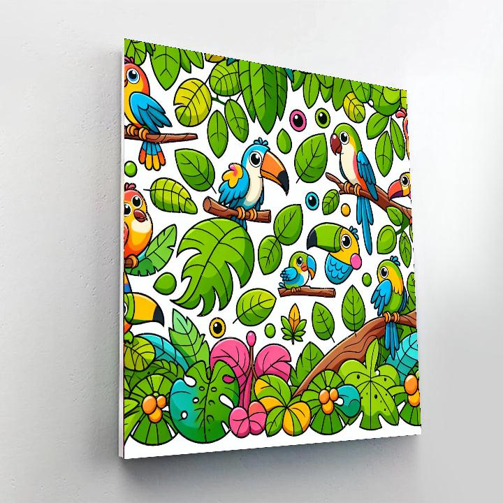 Jungle Bird Safari Number Painting