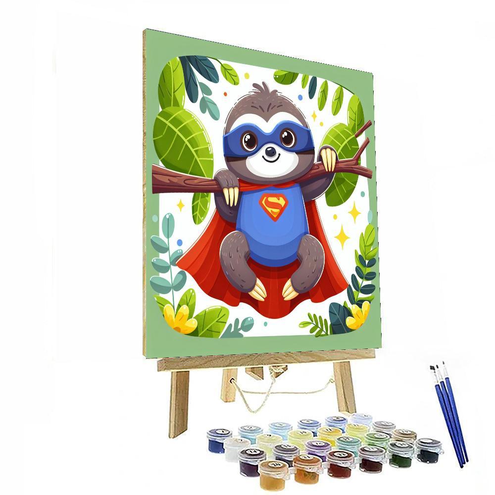 Superhero Sloth Paint By Color