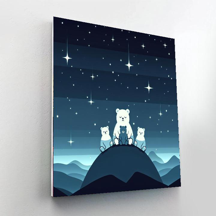 Serene Stargazing Bears Painting Number Kit