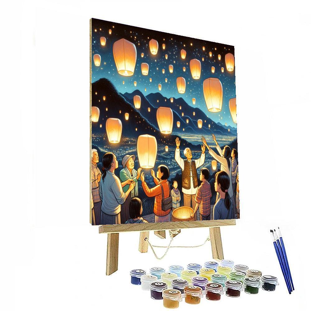 Floating Lantern Festival - Taiwan Paint By Numbers Art
