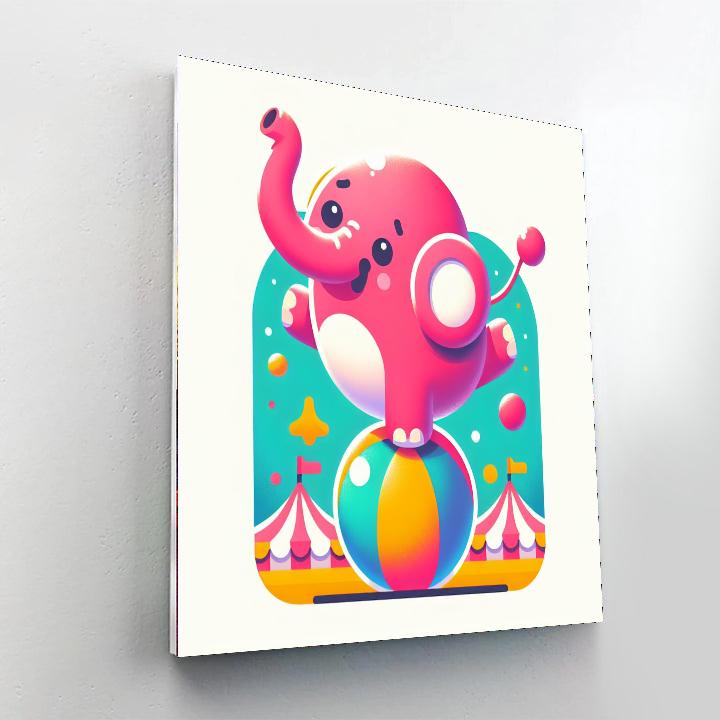 Circus Elephant Balancing Act Numbered Painting Kits