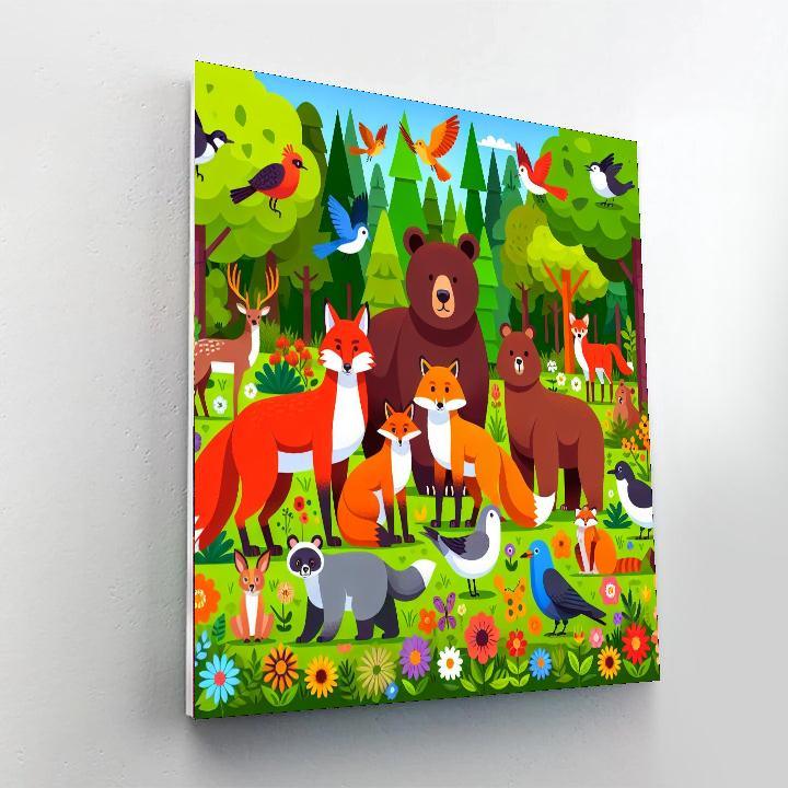 Forest Animal Kingdom Number Painting