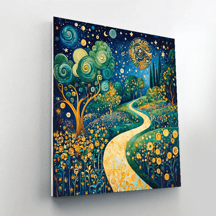 Gustav Klimt Inspired Celestial Garden Escape  Painting By Numbers Kit