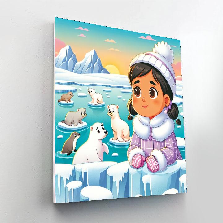 Arctic Wildlife Exploration Painting Number Kit