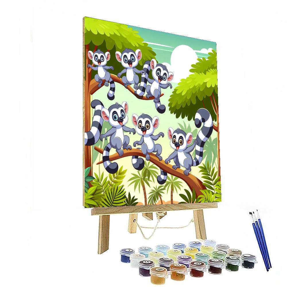 Laughing Lemurs Numbered Painting Kits