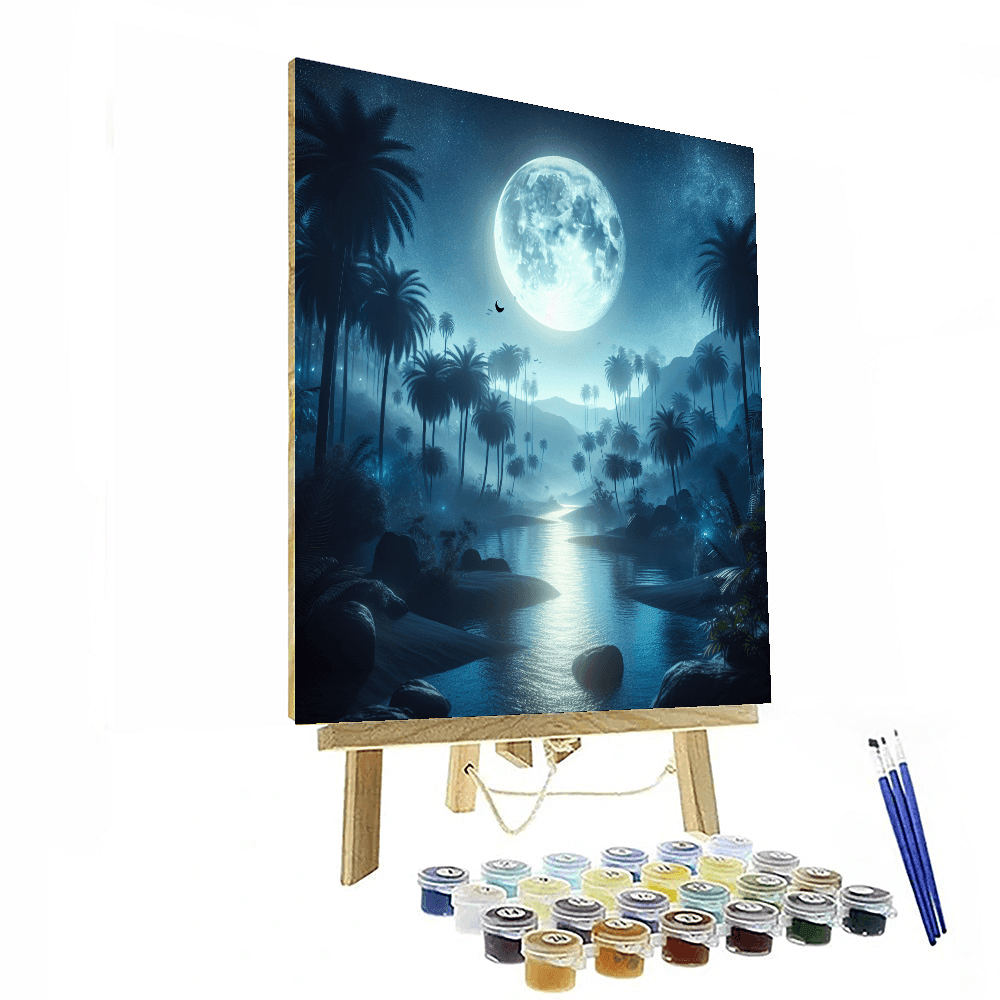 Lunar Oasis Adventure Number Painting