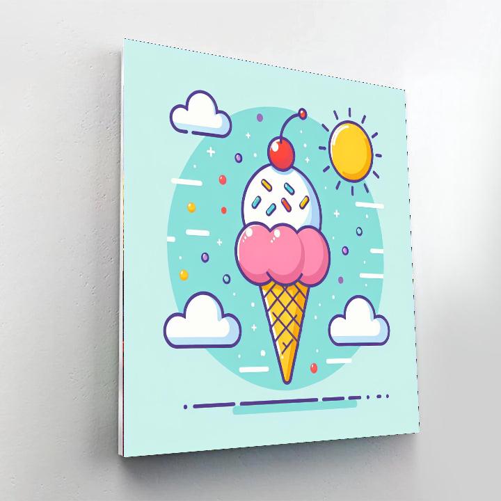 Sparkly Ice Cream Painting Number Kit