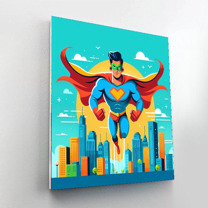 Superhero Save The Day Paint By Numbers Art