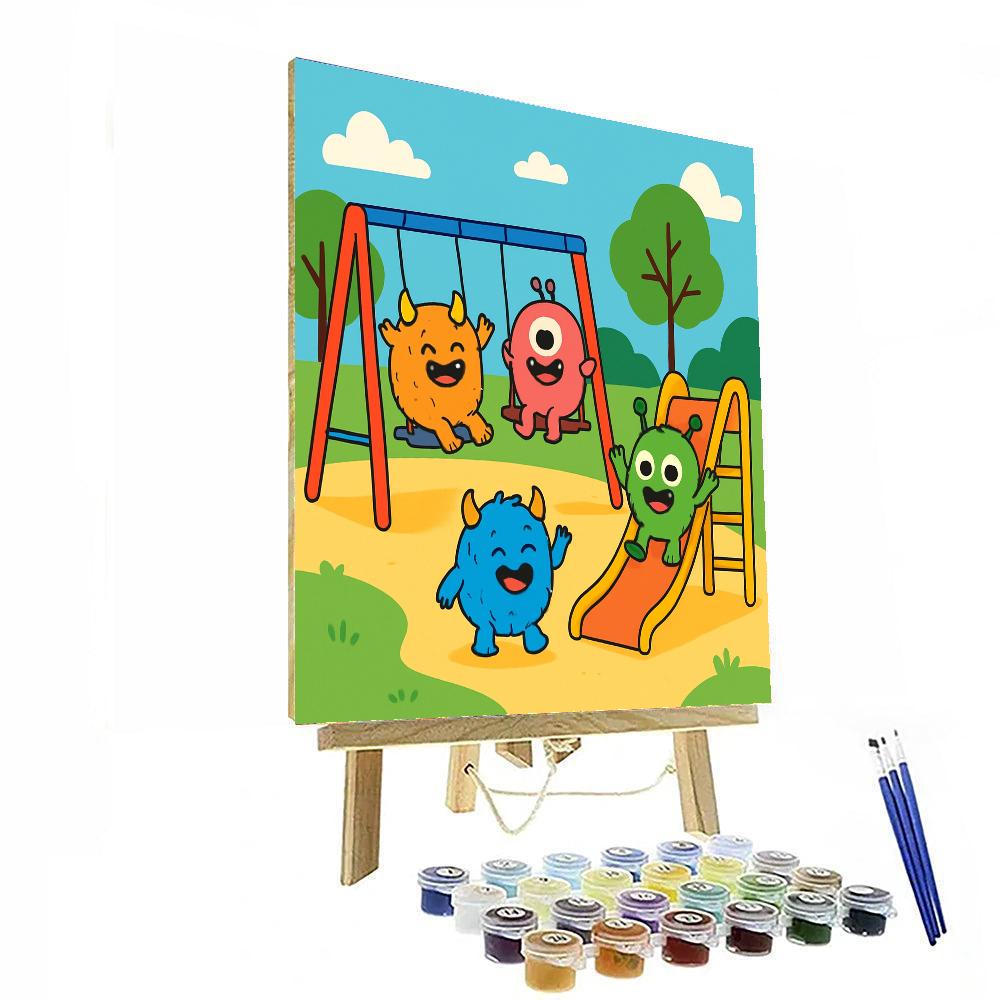 Friendly Monsters In The Playground Paint By Number