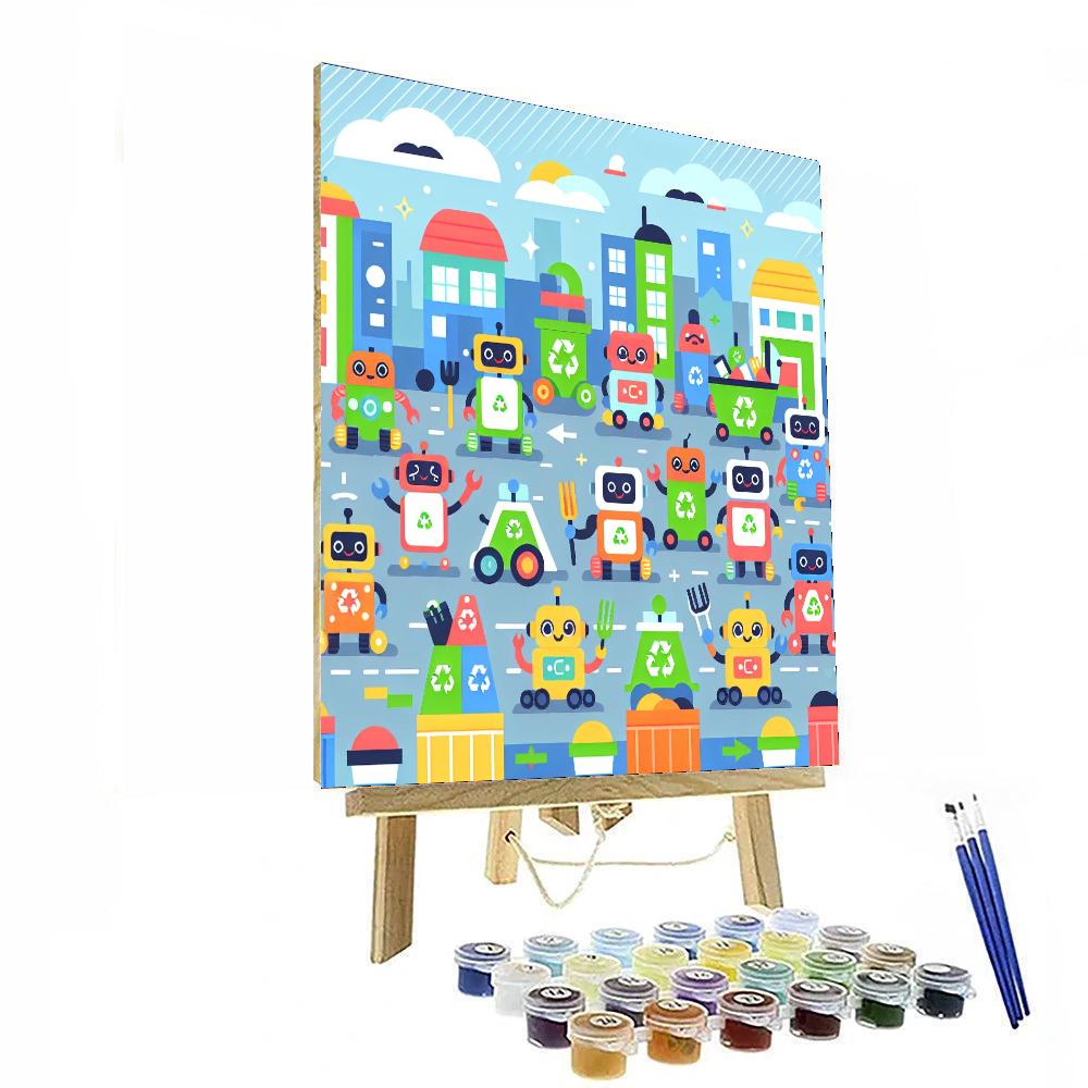 Robot Recycling Revolution Numbered Painting Kits