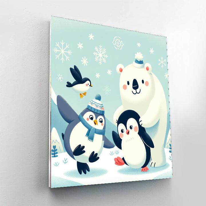 Winter Wonderland Creatures Painting Number Kit