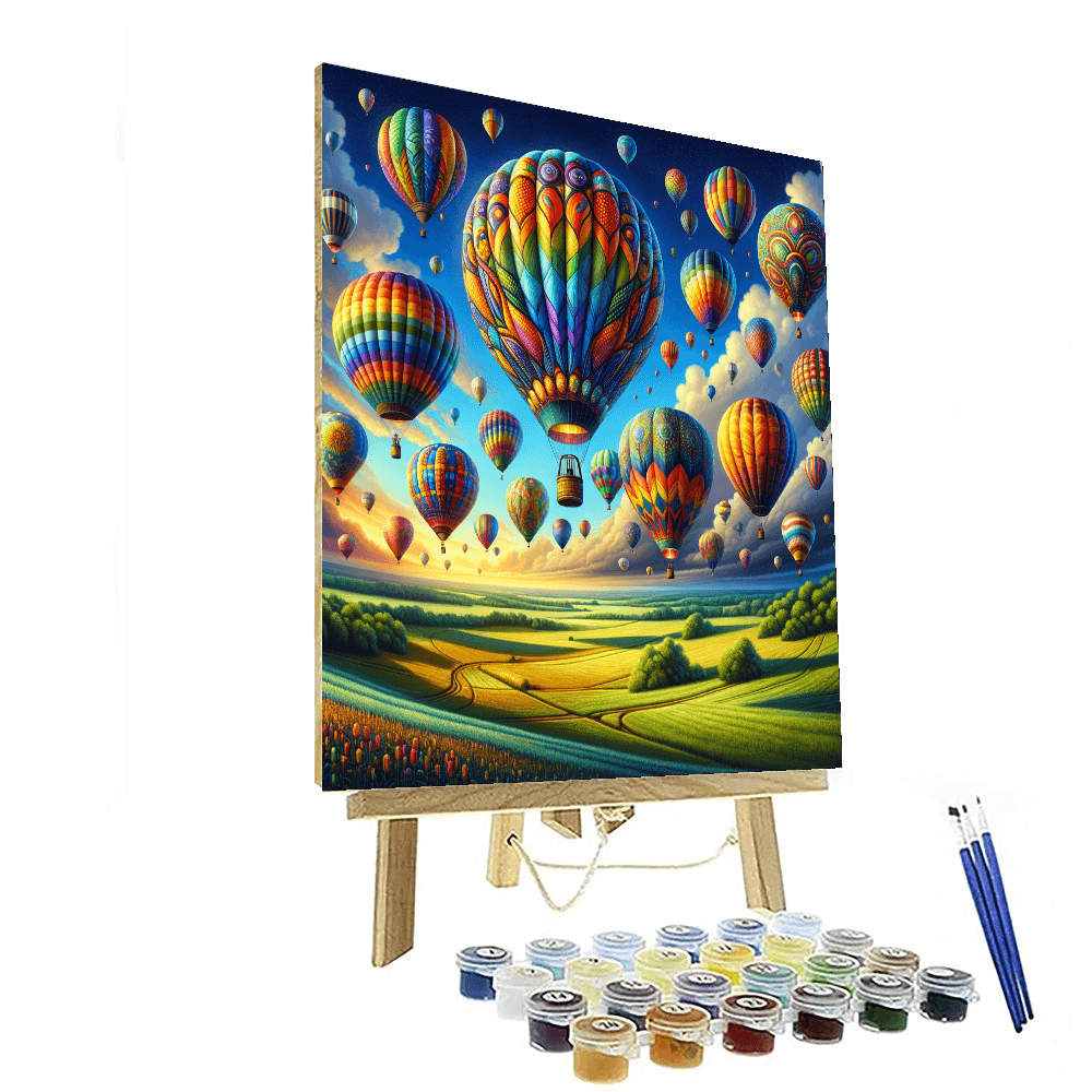 Whimsical Hot Air Balloon Festival - DIY Painting By Numbers Kit