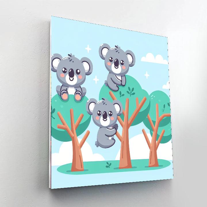 Giggling Koalas Number Painting
