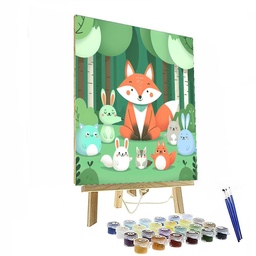 Friendly Fox And Forest Friends Painting Number Kit
