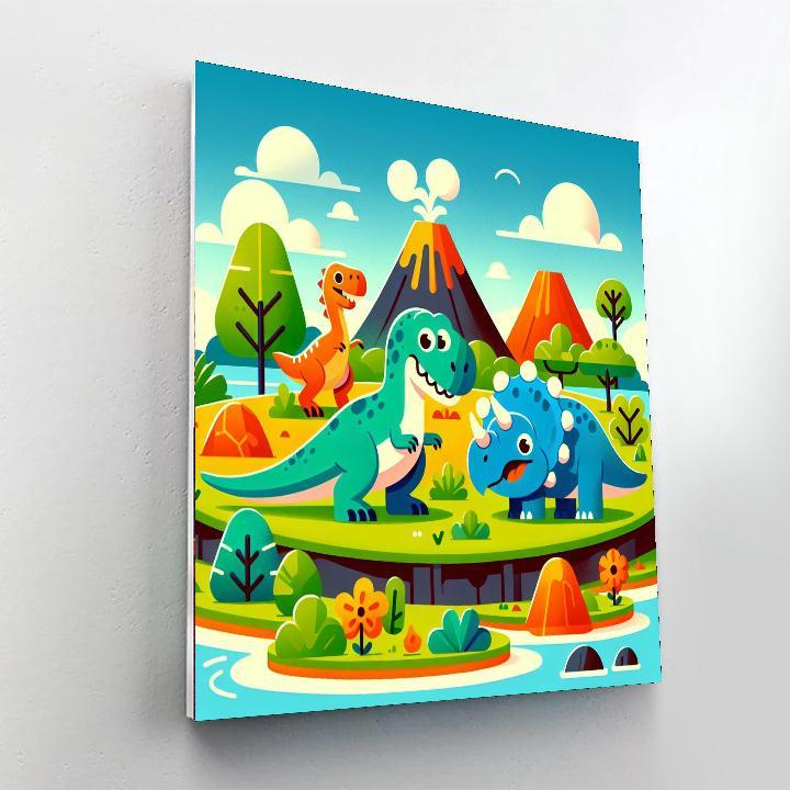 Dinosaur Island Expedition Paint By Number