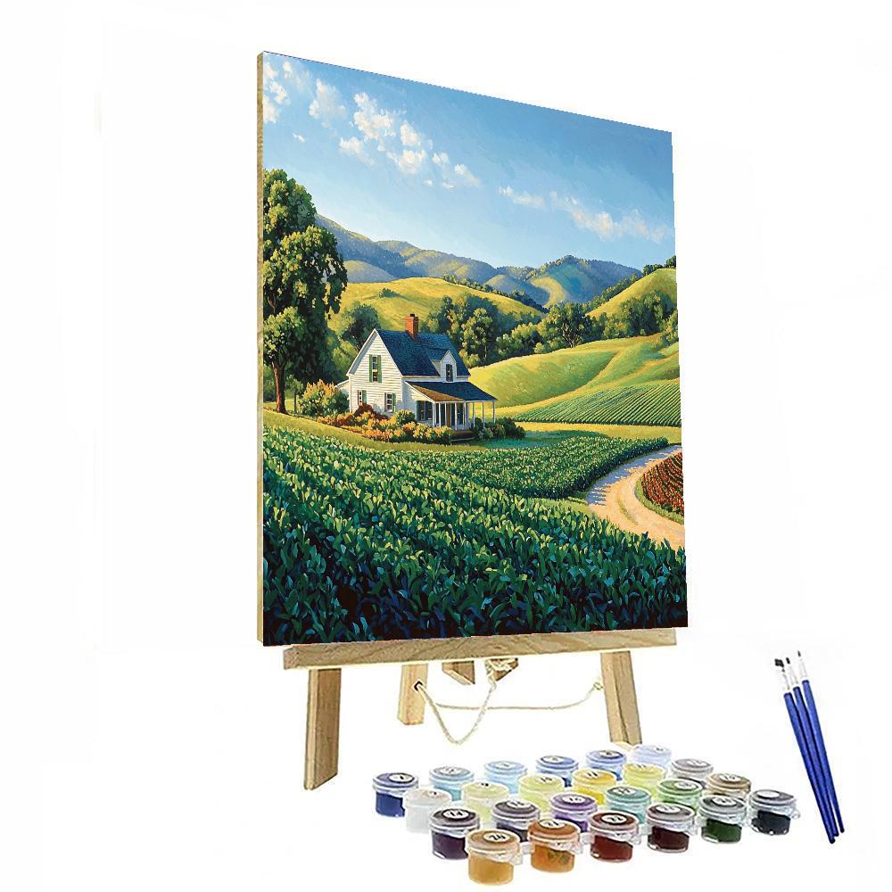 Grant Wood Inspired Rural Farmhouse Dream  Paint By Numbers Kits
