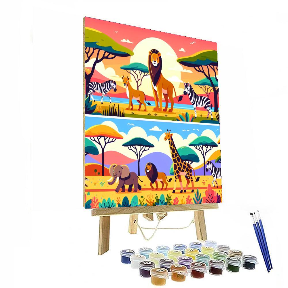 Safari Safari Caravan Painting By Numbers Kit
