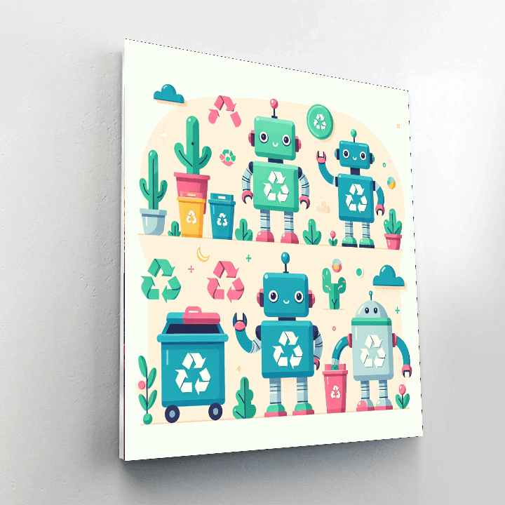 Robot Recyclers Number Painting
