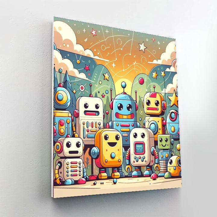 Friendly Robot Crew Paint By Numbers Kits
