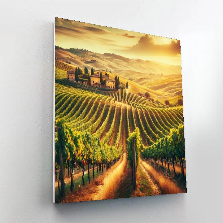 Tuscany Vineyards View Paint By Color