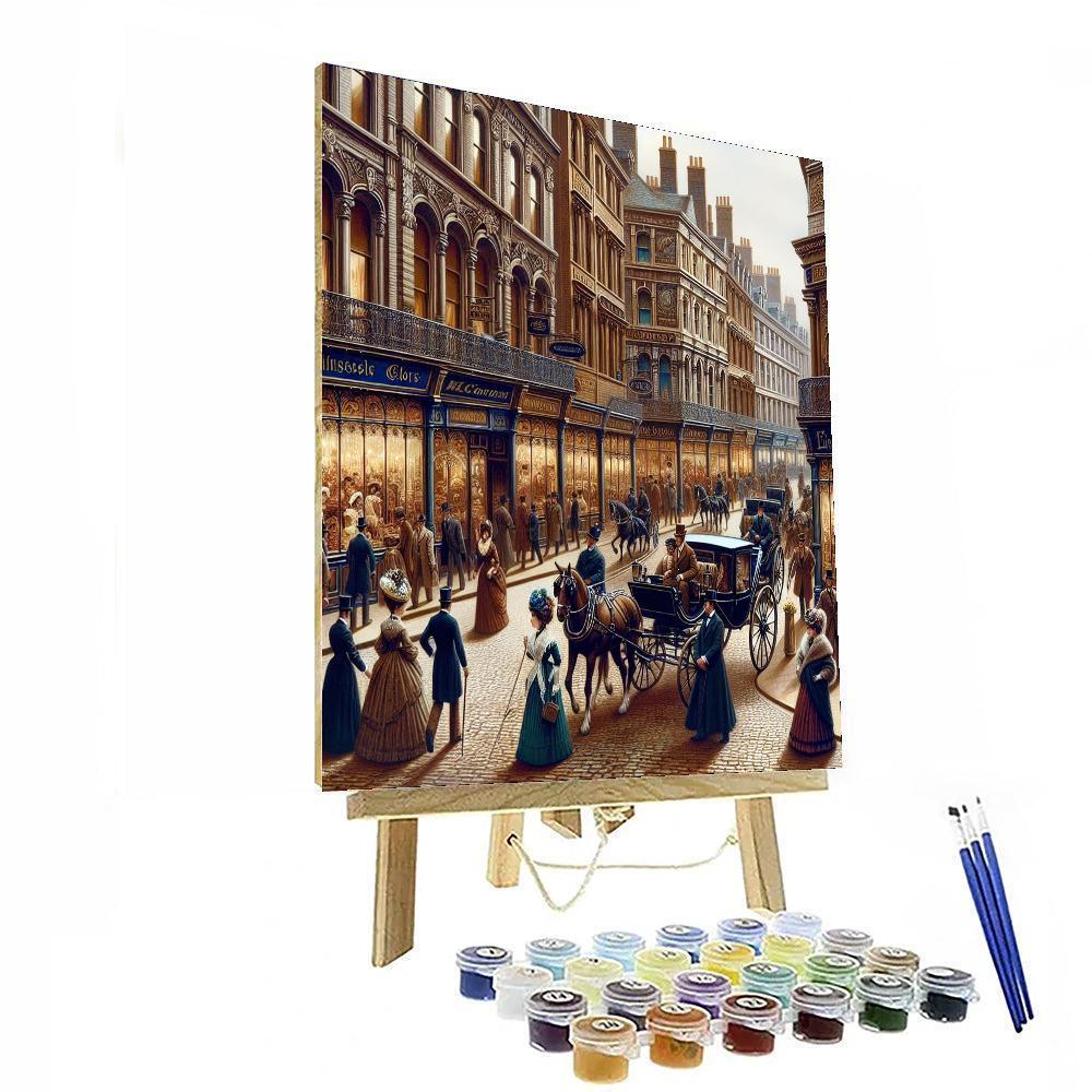 Victorian Streetscape Charm Paint By Numbers Art