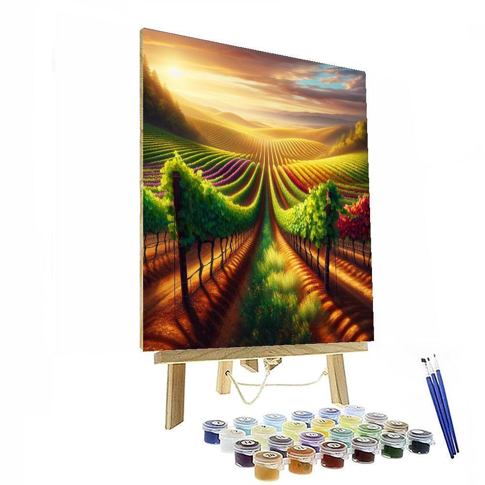 Sunkissed Vineyard Vista DIY Paint By Numbers