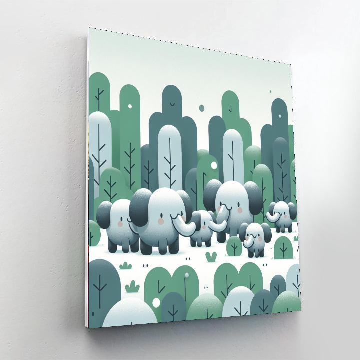 Eccentric Elephant Escapade Numbered Painting Kits