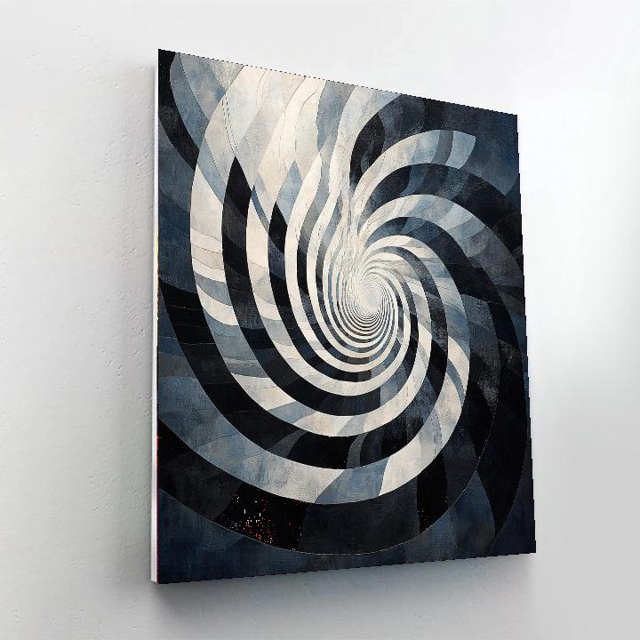 M.C. Escher Inspired Monochrome Vortex  Numbered Painting Kits