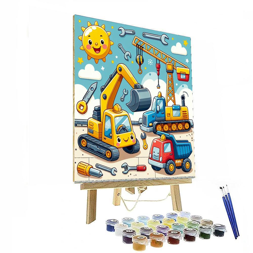 Happy Construction Zone Painting By Numbers Kit