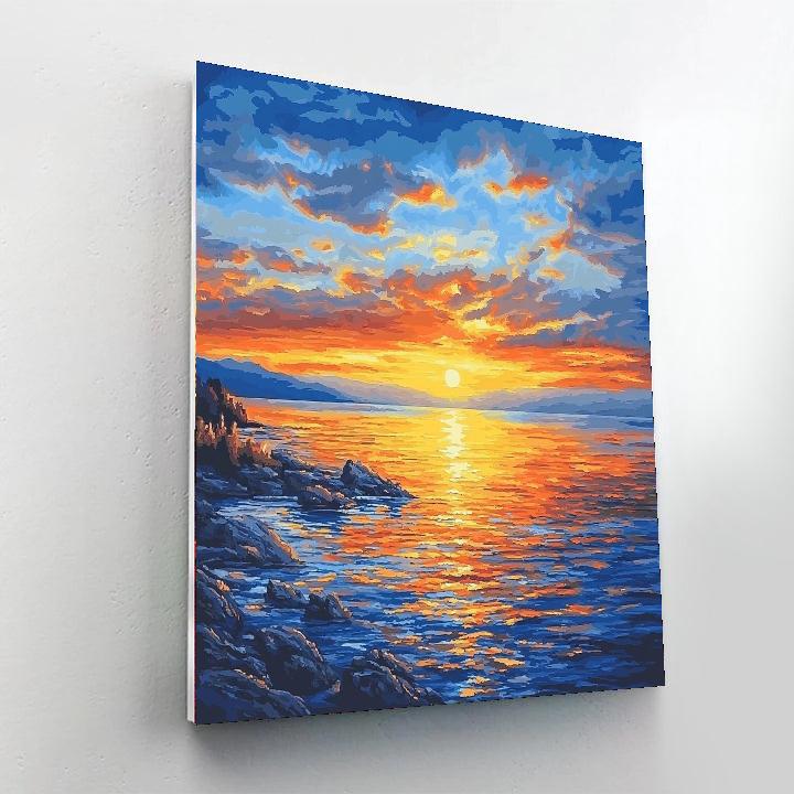 Paul Cézanne Inspired Enchanted Sunset Oasis  Painting By Numbers Kit