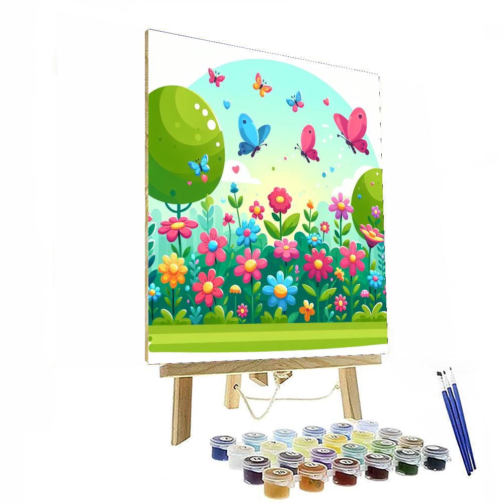 Butterfly Blossom Garden Painting By Numbers Kit
