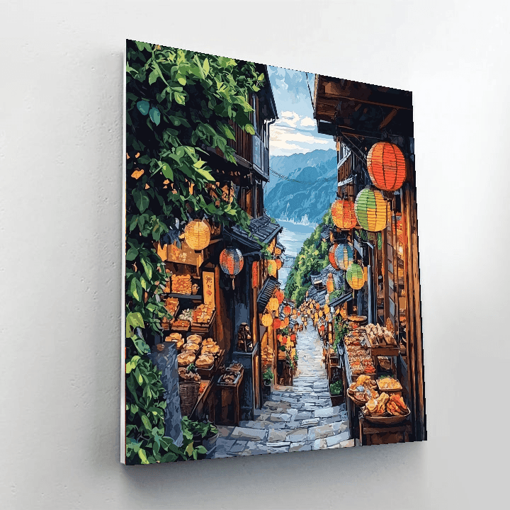 Jiufen Old Street - Taiwan Painting By Numbers Kit
